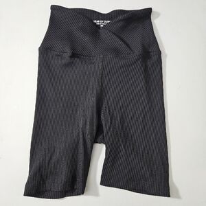 Year of Ours Black Ribbed Crossover Athletic Shorts